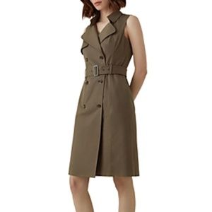 Karen Millen Belted Trench Dress Khaki Green